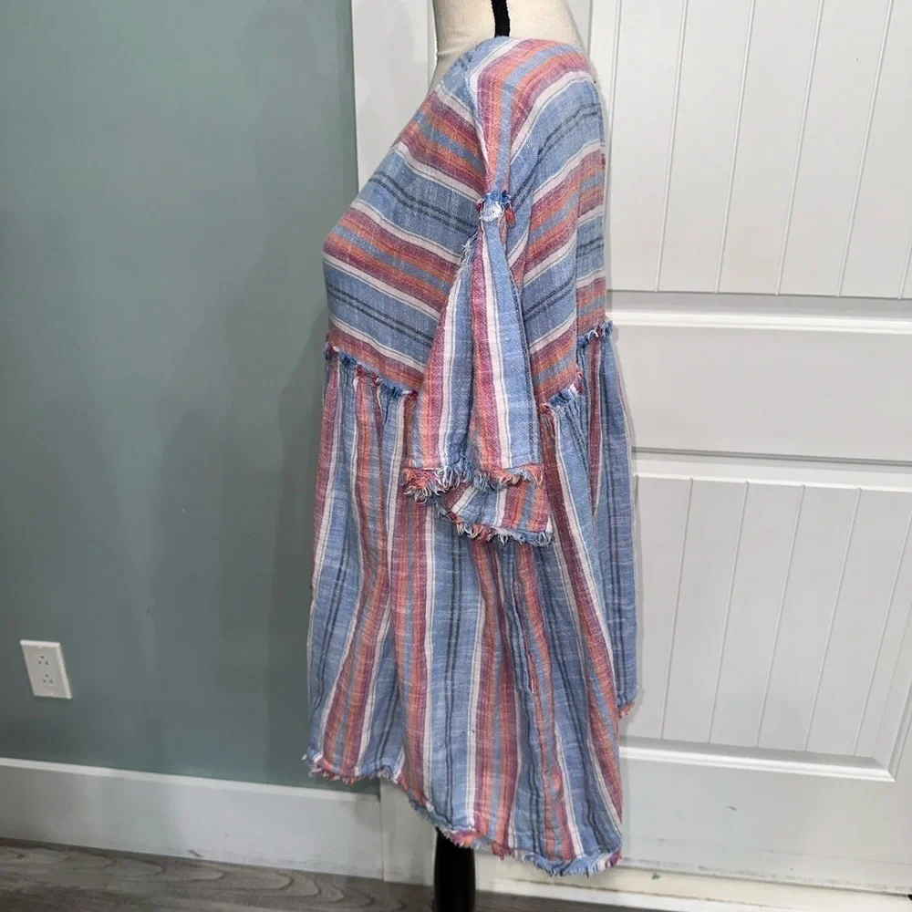 Free People Summer Nights Striped Cotton Tunic size XS